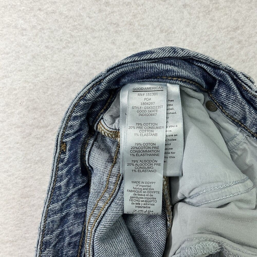 Good American Good Skate Loose Jeans Indigo667 High Rise Wide Leg Denim Size 18 - Picture 5 of 6